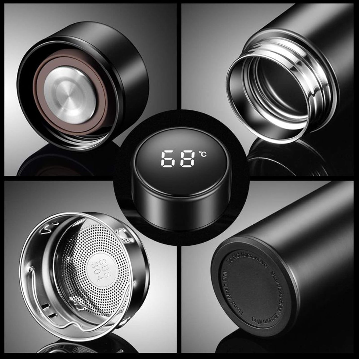 Custom LOGO Smart Water Bottle with LED Temperature Display